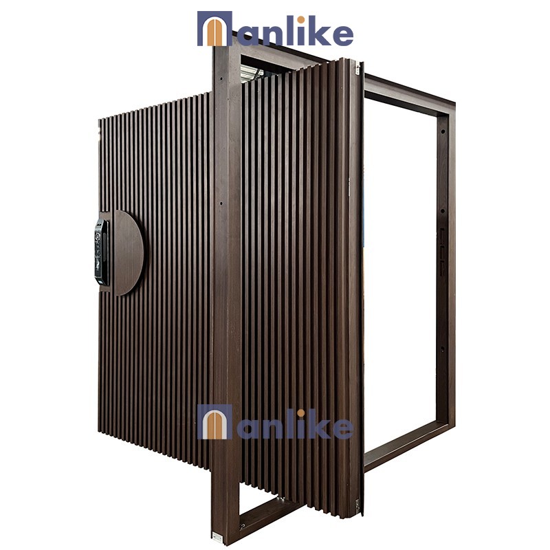 Black Walnut Wooden Look Pivot Door