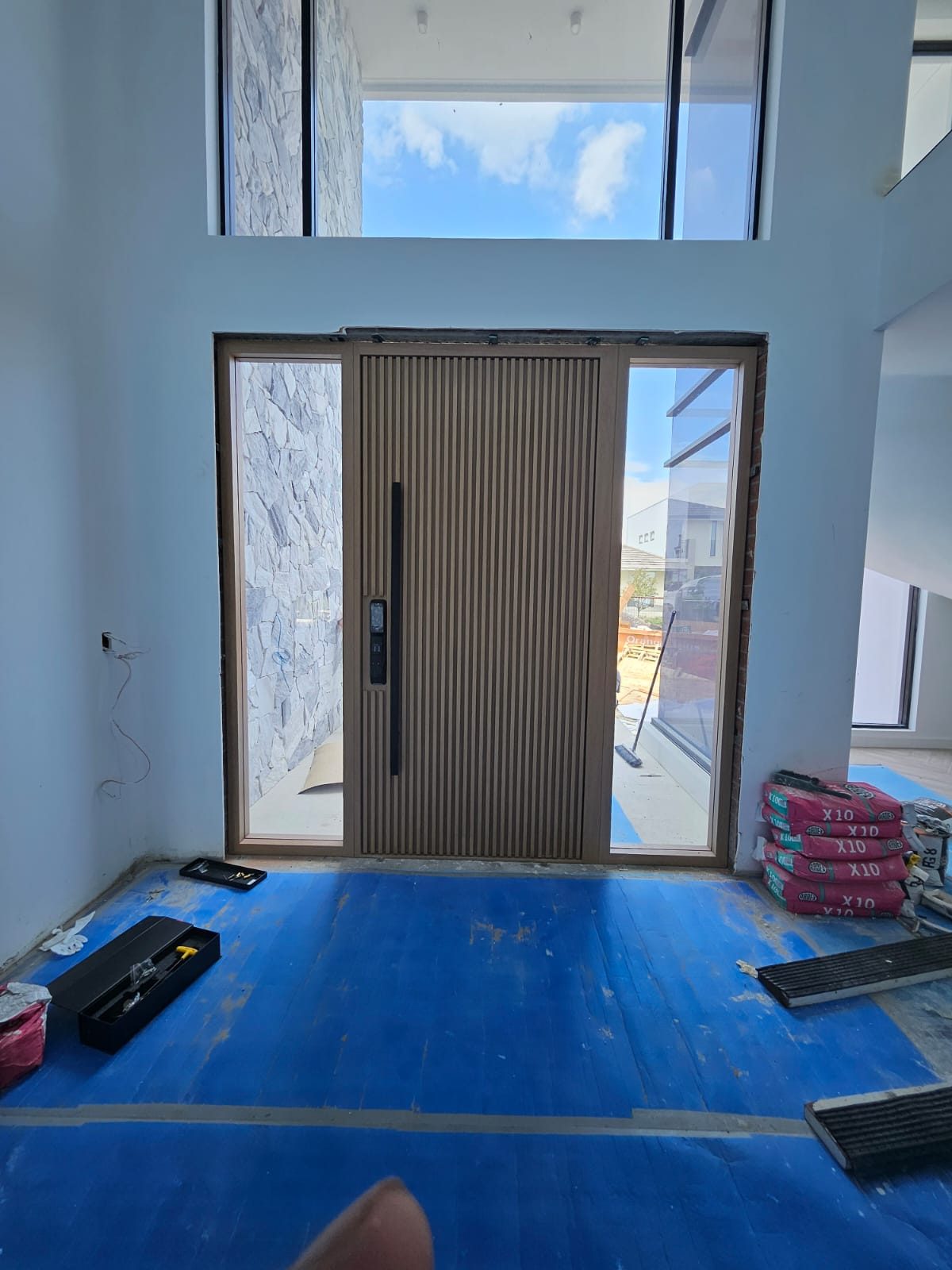 low e tinted glass aluminum door 
